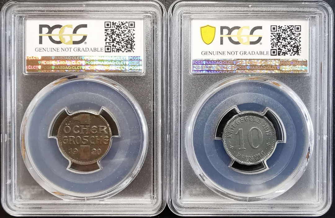 凡希社世界钱币微拍第一百四十四期 德国紧急状态币两枚PCGS