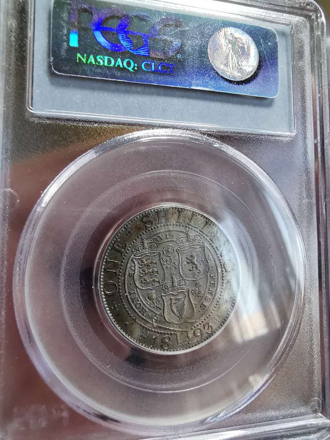 凡希社世界钱币微拍第一百四十四期 1893英国老维先令PCGS-MS64五彩包浆！