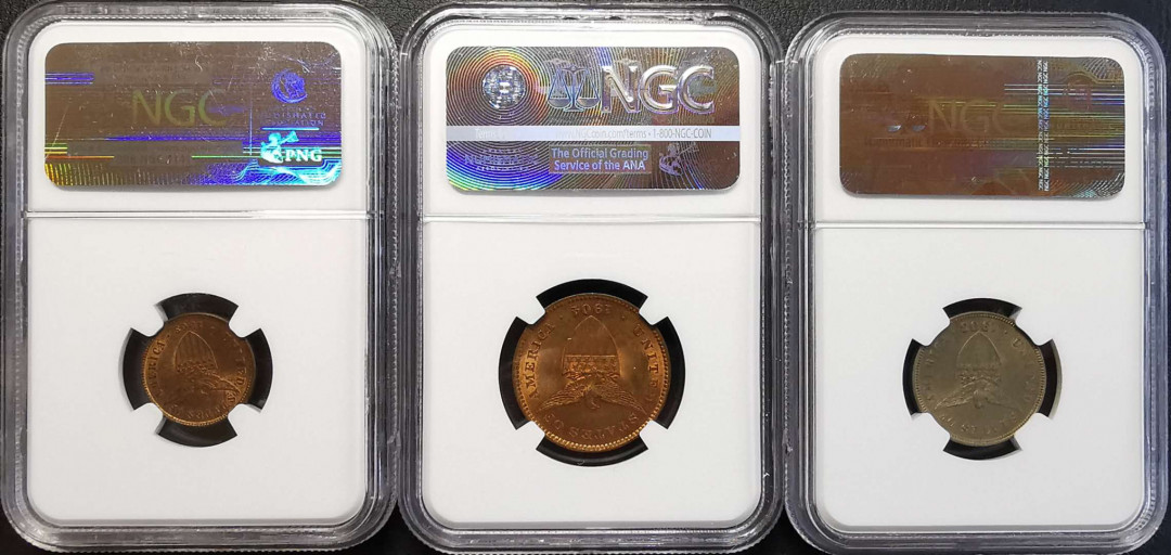 凡希社世界钱币微拍第一百四十四期 荐！1903/4美属菲律宾辅币三枚NGC-MS64/64/63高品难得！