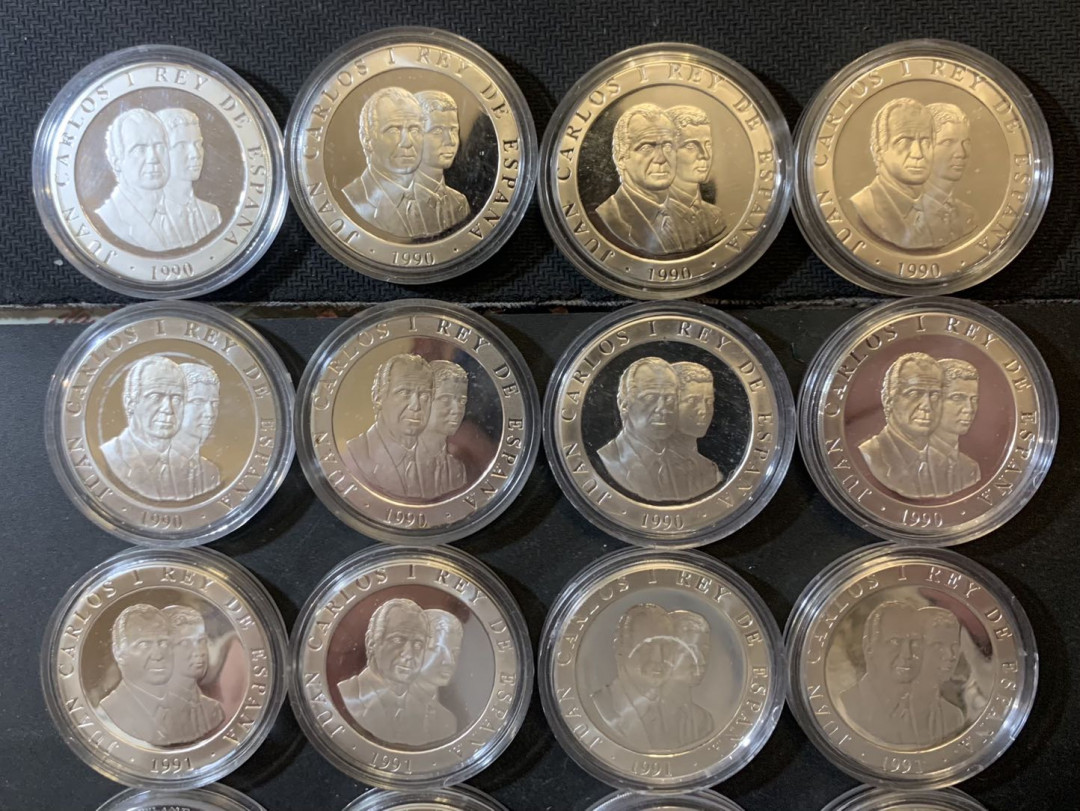 紫瑗钱币—微拍第124期  西班牙 1992年 巴塞罗那奥运会 2000比塞塔 16枚大全套 共432克 0.925银 精制