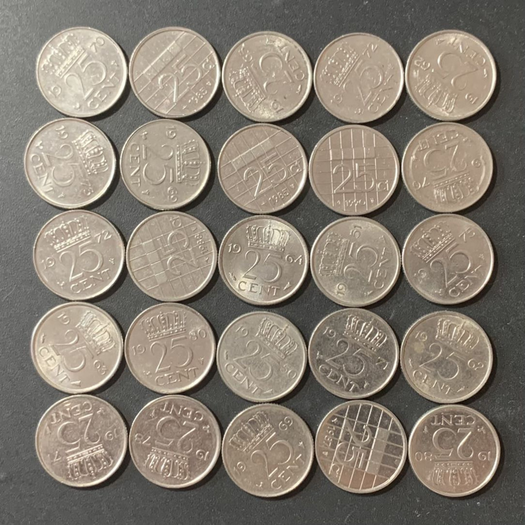 紫瑗钱币—微拍第124期  荷兰 朱丽安娜女王 25分 25枚一组