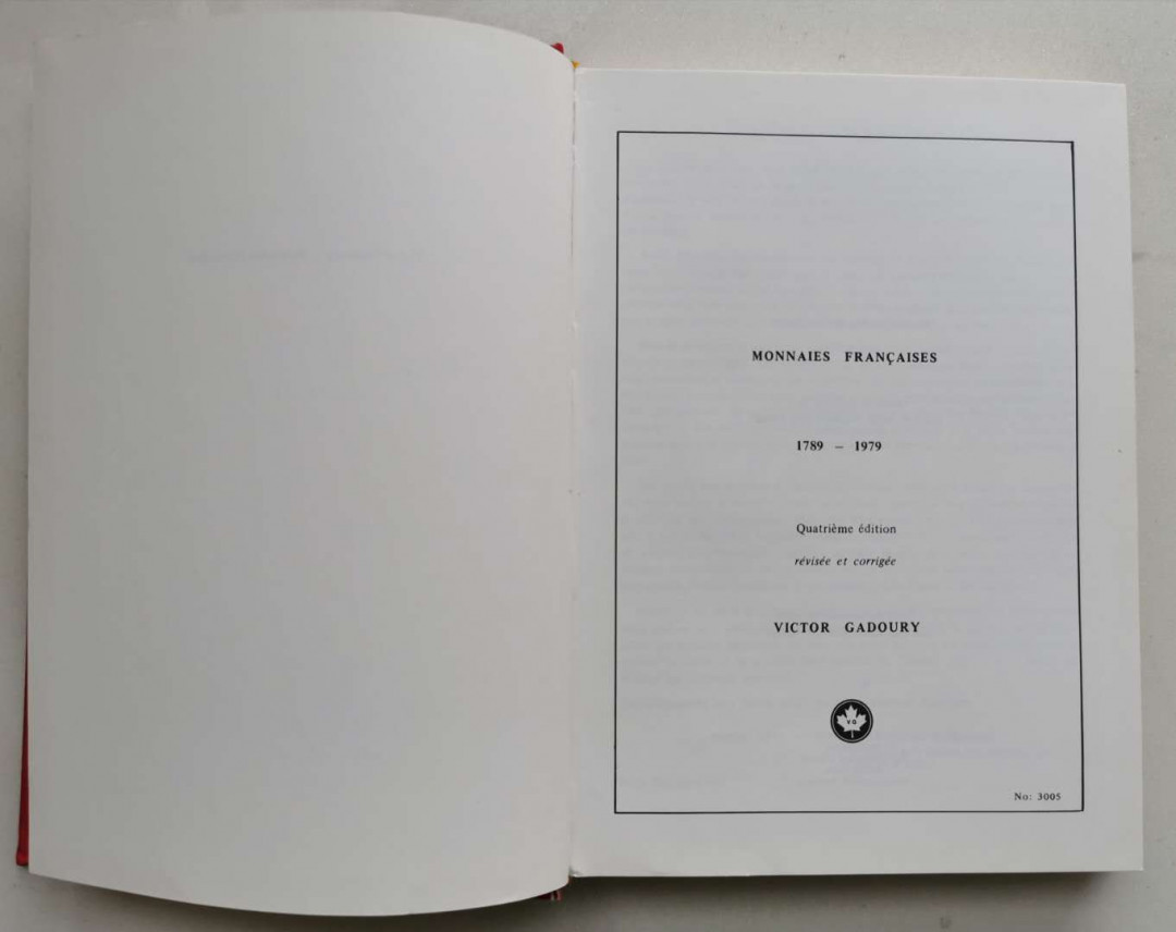 凡希社世界钱币微拍第一百四十四期 法国钱币标准目录1789-1979 八五品