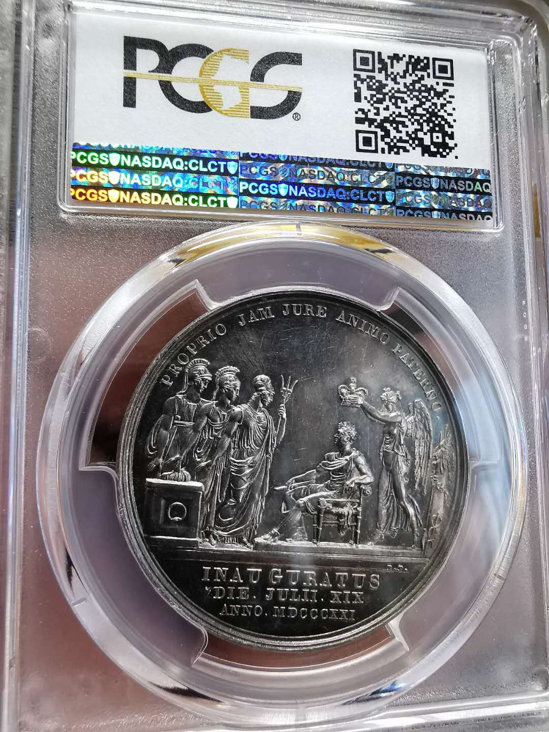 凡希社世界钱币微拍第一百四十四期 稀！1821英国乔四加冕纪念银章PCGS-SP61