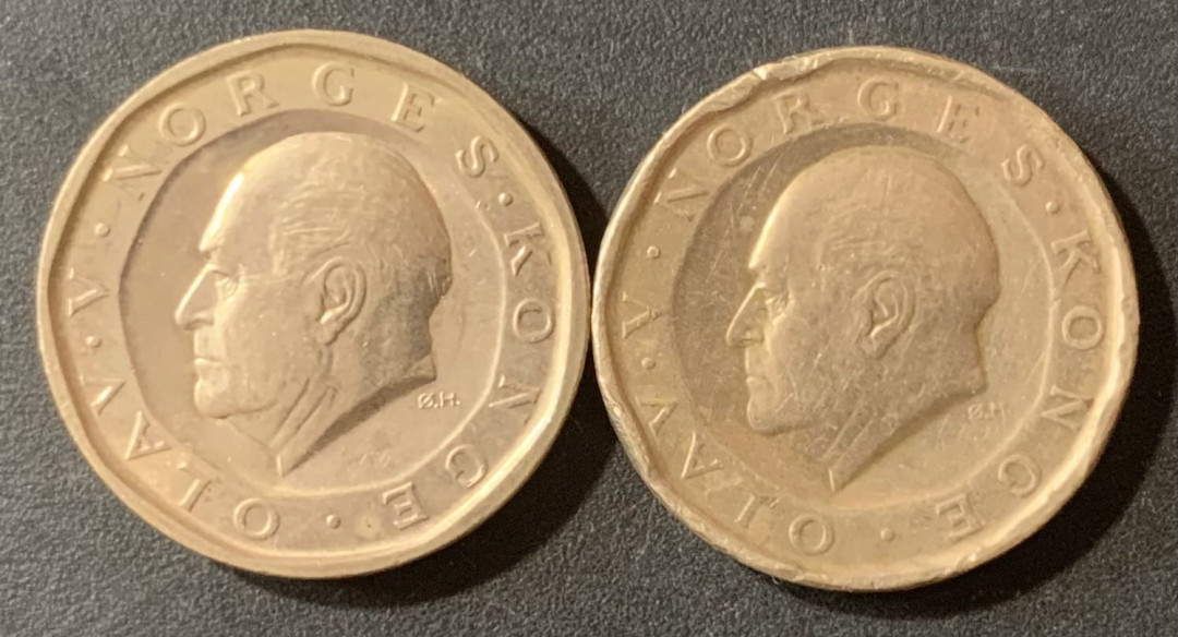 紫瑗钱币—微拍第124期  挪威 1984 1985年 10克朗 硬币 2枚一组
