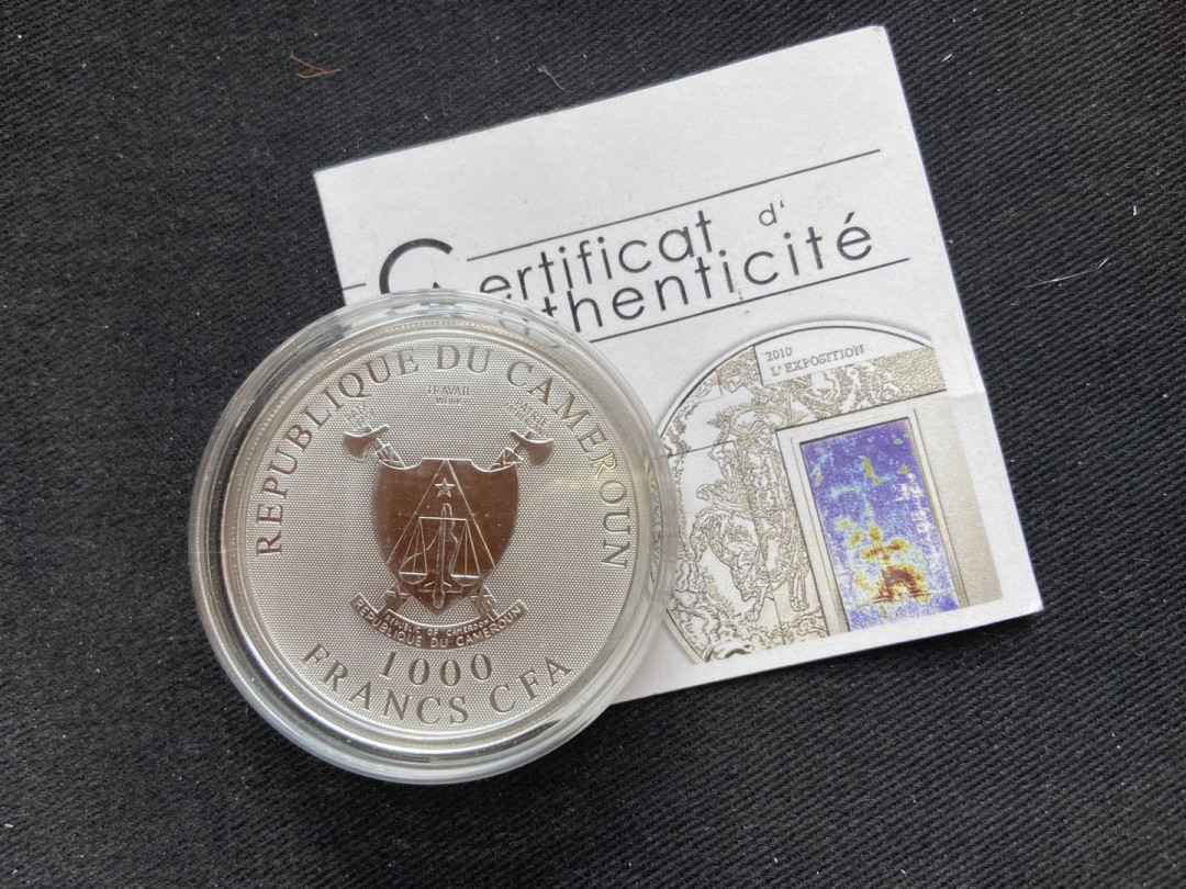 【币观天下】第133场拍卖【圣诞场】 【喀麦隆】喀麦隆2010年都灵裹尸布幻彩精制银币