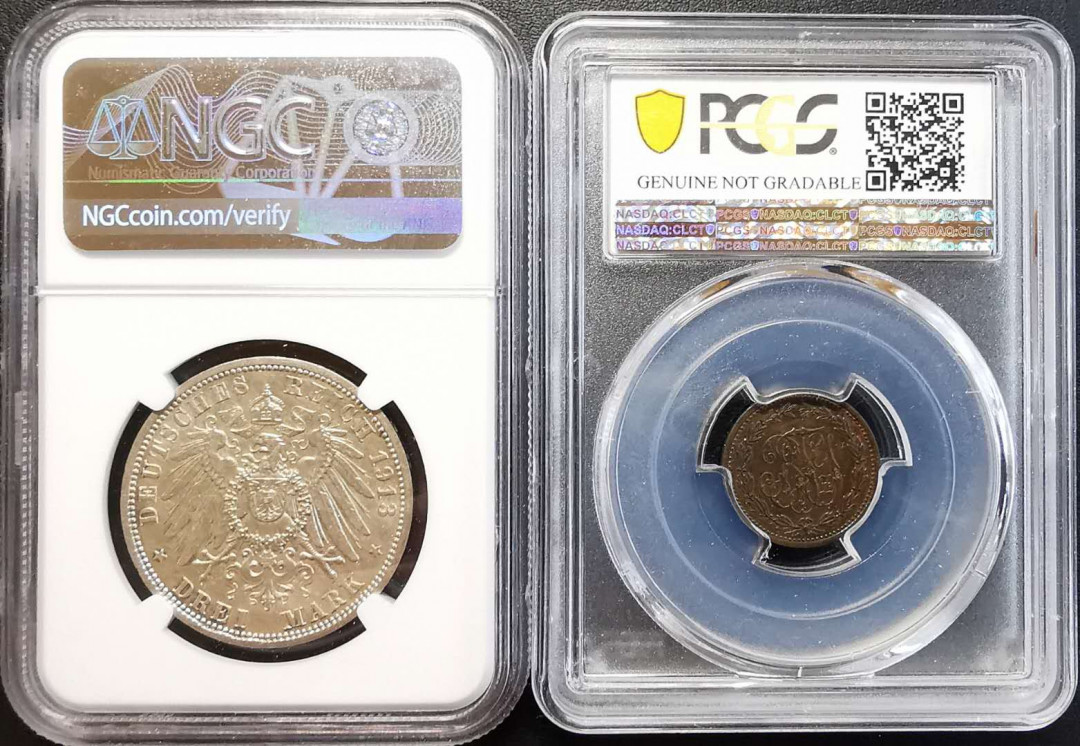 凡希社世界钱币微拍第一百四十四期 1861爱森伯格小鸟heller/普鲁士3马克