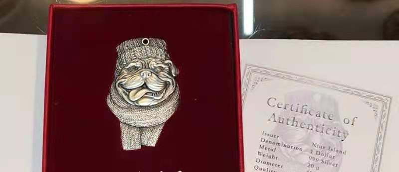 【币观天下】第133场拍卖【圣诞场】 【新品】纽埃2020年My Pet Dog宠物狗牌异形仿古银币