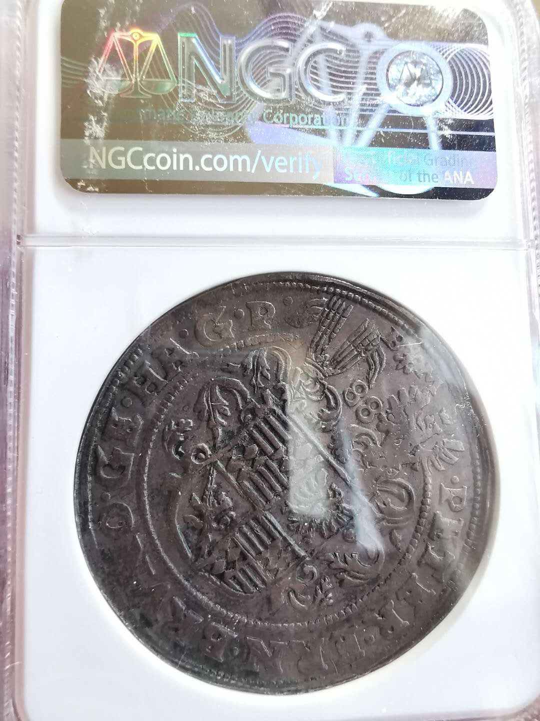 凡希社世界钱币微拍第一百四十四期 稀！1588曼斯菲尔德斩龙泰勒NGC-AU58传世老包浆！