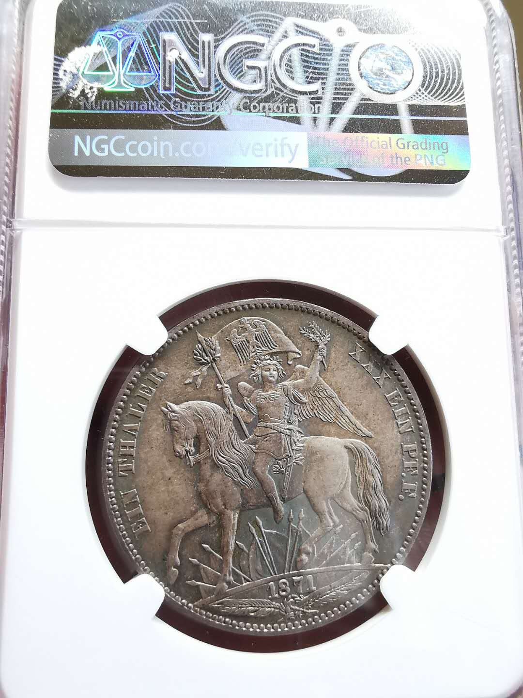 凡希社世界钱币微拍第一百四十四期 荐1871萨克森胜利泰勒NGC-MS65顶级品！