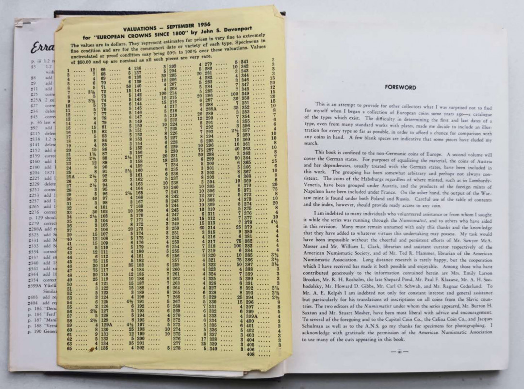凡希社世界钱币微拍第一百四十四期 达文波特著1800以后的欧洲克朗目录 八品