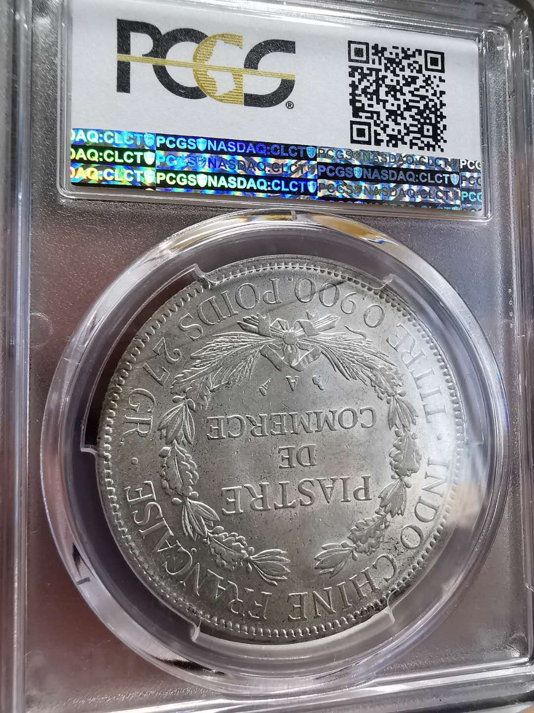 凡希社世界钱币微拍第一百四十四期 荐！1907法属印度支那皮亚斯特PCGS-MS62原银光！