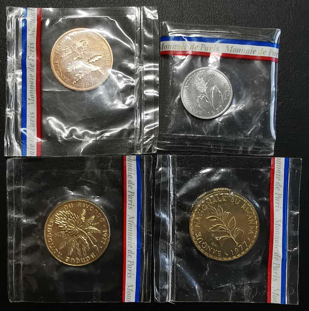 凡希社世界钱币微拍第一百四十四期 1977卢旺达ESSAI四枚原装全品！