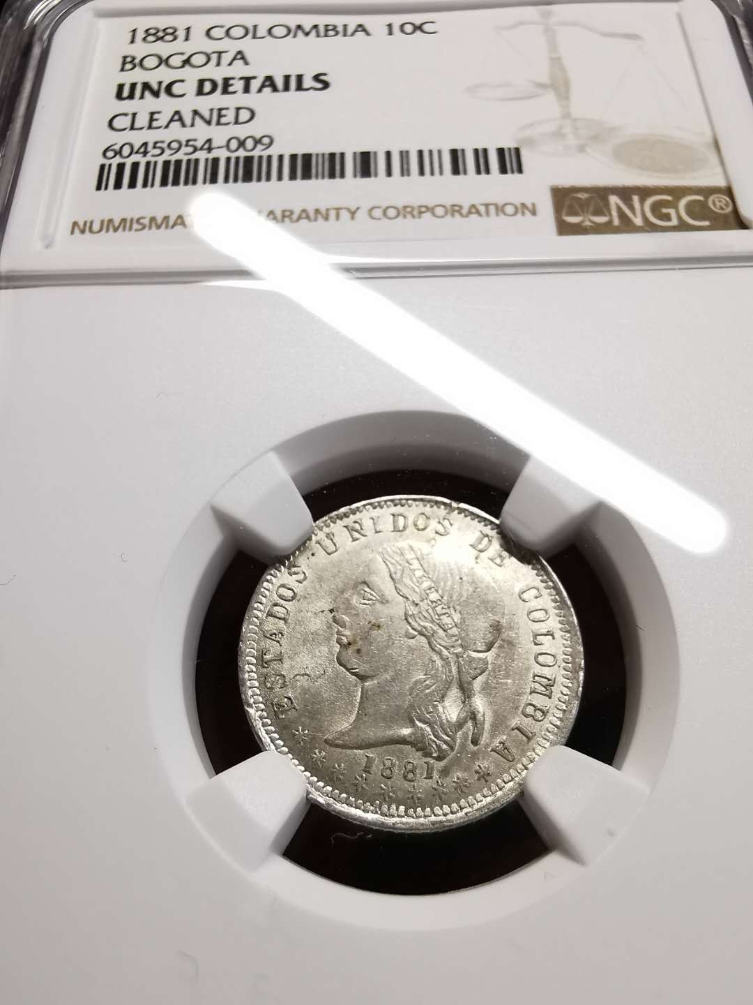 凡希社世界钱币微拍第一百四十四期 1881哥伦比亚女神10分银NGC-UNCD