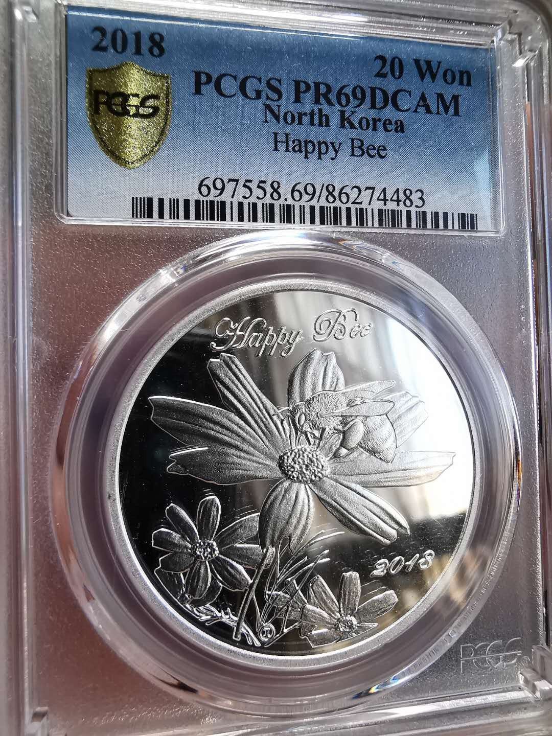 凡希社世界钱币微拍第一百四十四期 2018朝鲜小蜜蜂精铸银币PCGS-PF69DCAM罗杰斯为爱女定制！
