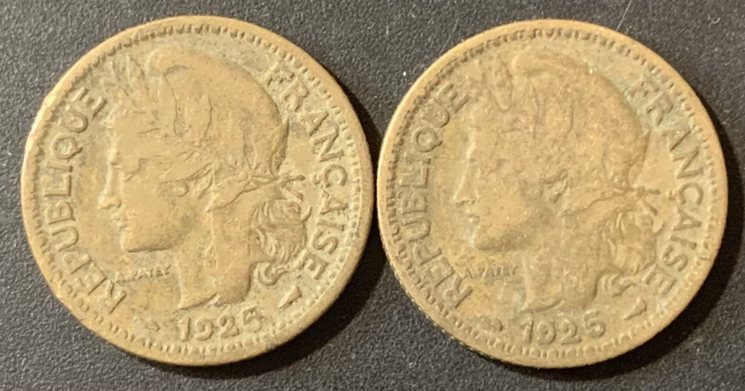 紫瑗钱币—微拍第124期  法属多哥 1925年 1法郎 2枚一组