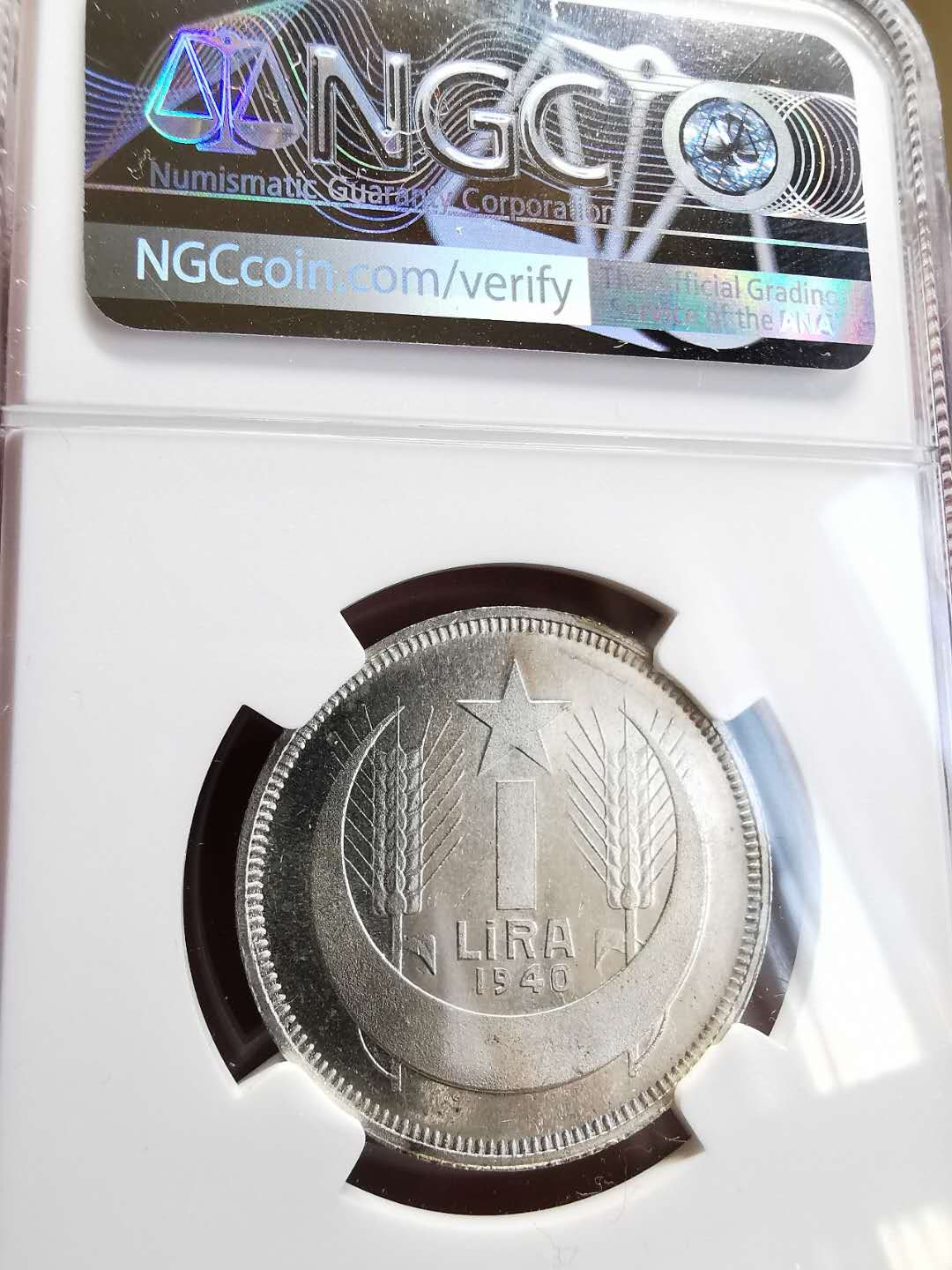 凡希社世界钱币微拍第一百四十四期 1940土耳其里拉银NGC-MS63