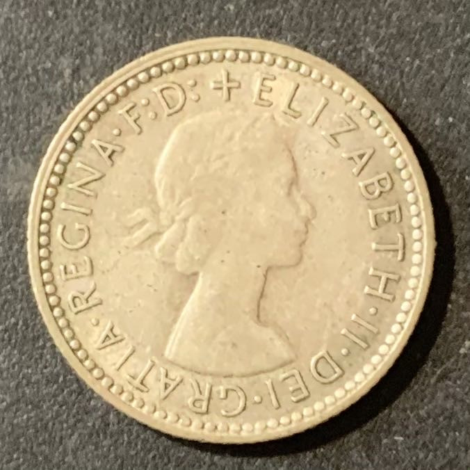 紫瑗钱币—微拍第124期  澳大利亚 1960年 伊丽莎白 6便士 1.41克 0.5银