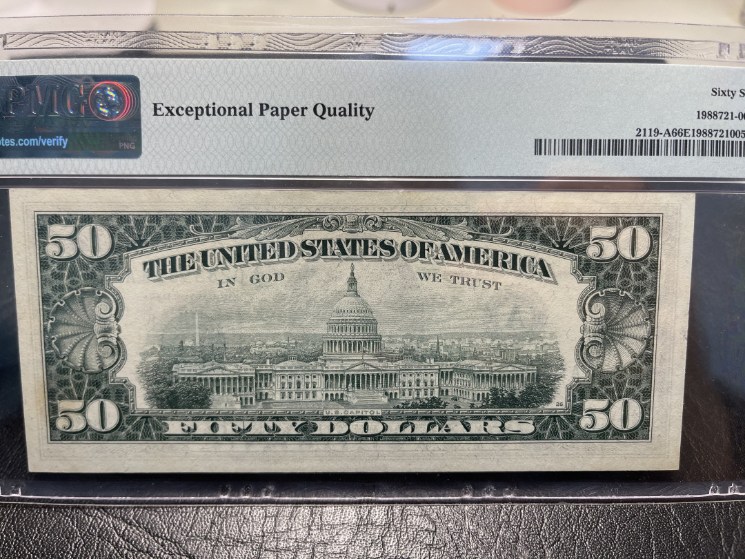 《外钞收藏家》第九十五期拍卖 1977年美元50 小头版 pmg66