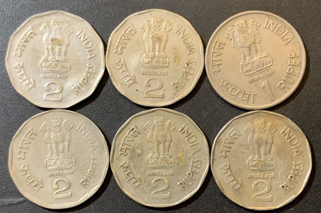 紫瑗钱币—微拍第125期  印度 各年份 流通纪念币 6枚一组