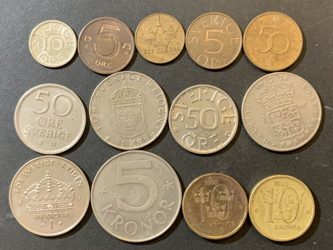 紫瑗钱币—微拍第125期  瑞典 各时期 流通银币 13枚一组