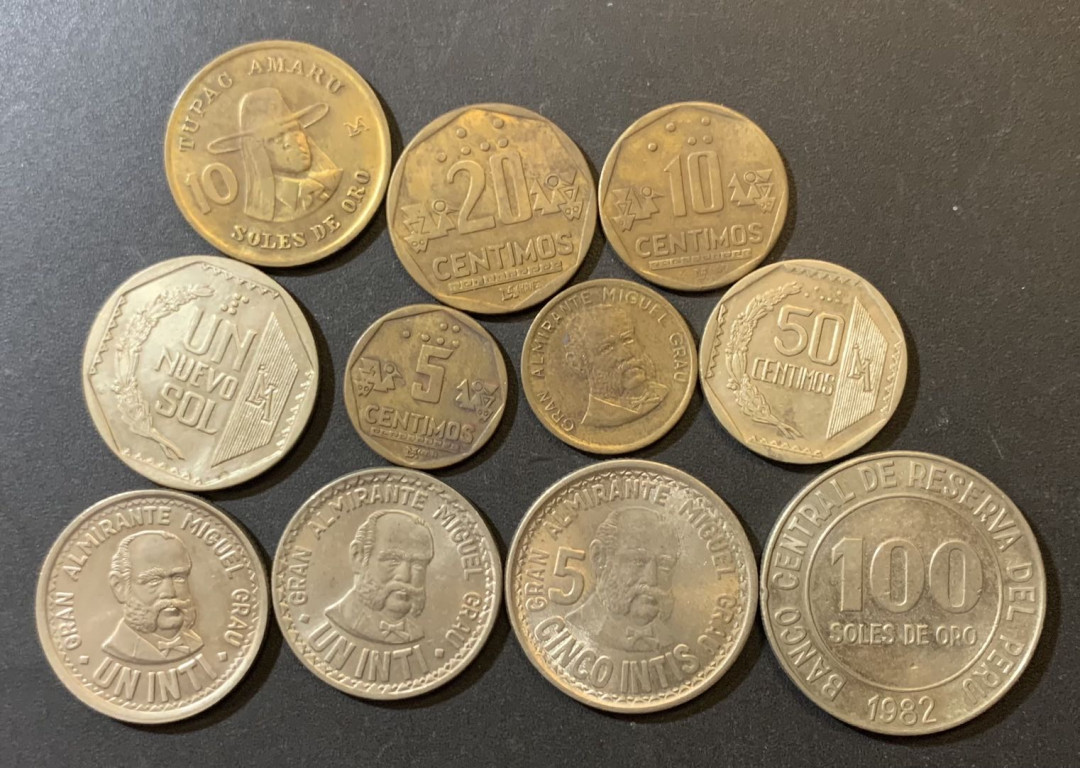 紫瑗钱币—微拍第125期  秘鲁 各时期 流通硬币 11枚一组