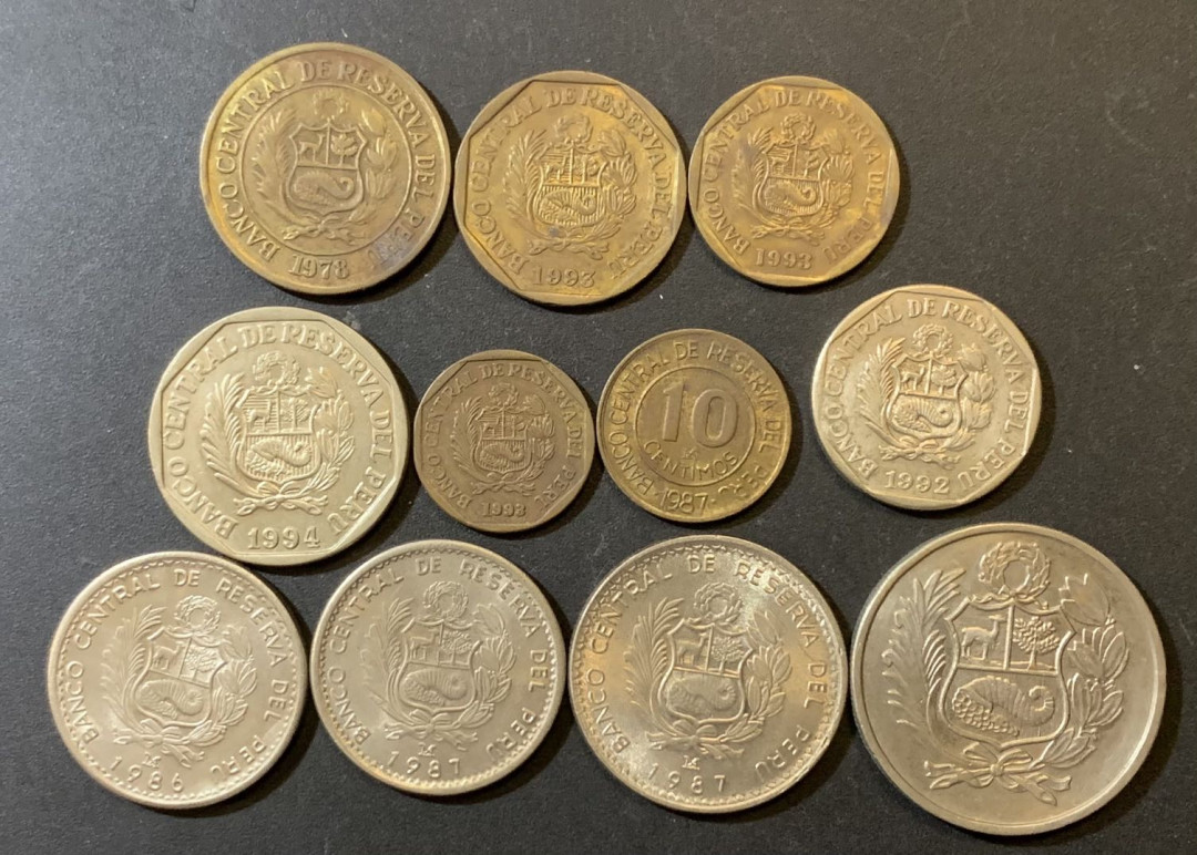 紫瑗钱币—微拍第125期  秘鲁 各时期 流通硬币 11枚一组