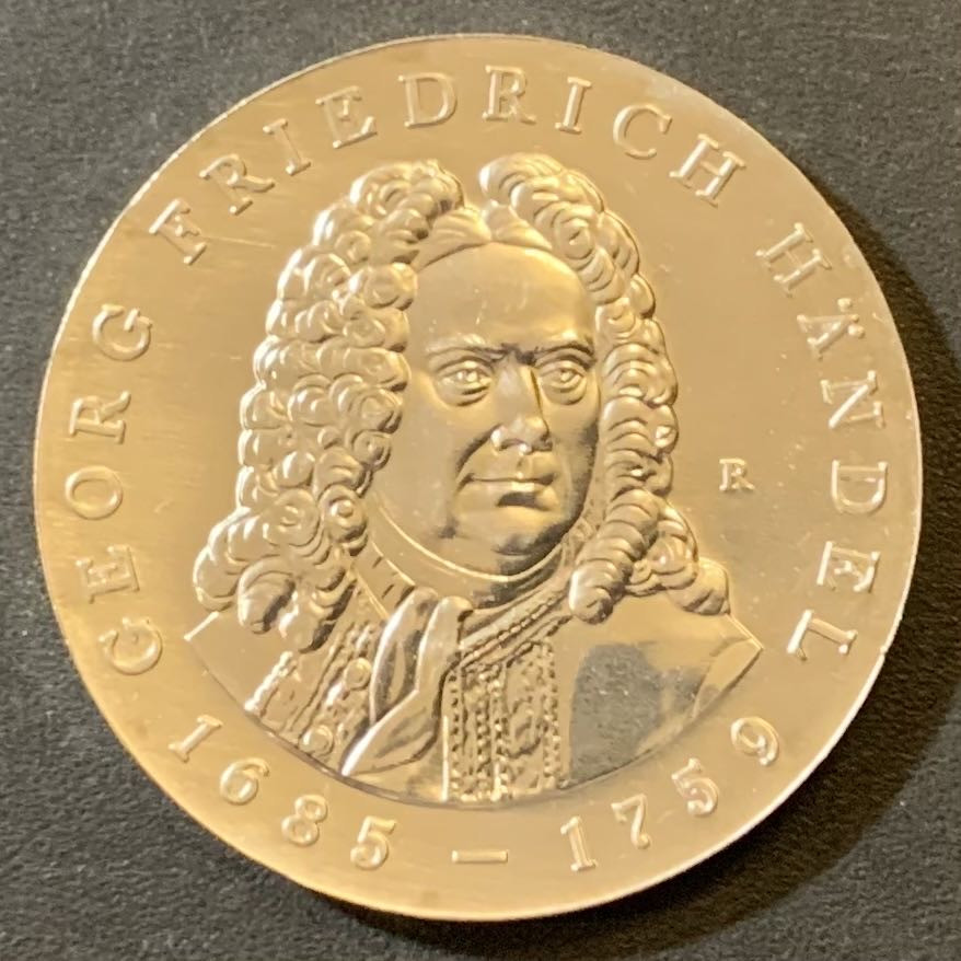 紫瑗钱币—微拍第125期  东德 1984年 乔治·弗里德里希·汉德尔逝世225周年 20马克 20.92克 0.5银