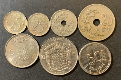 紫瑗钱币—微拍第135期  - 比利时 各时期 流通硬币 7枚一组