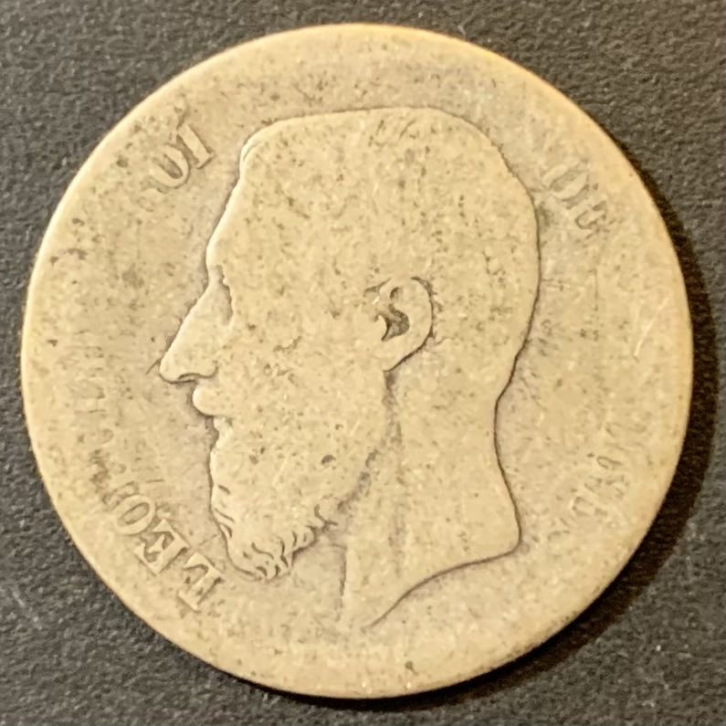 紫瑗钱币—微拍第133期  比利时 186X年 利奥波德二世 1法郎 5克 0.835银