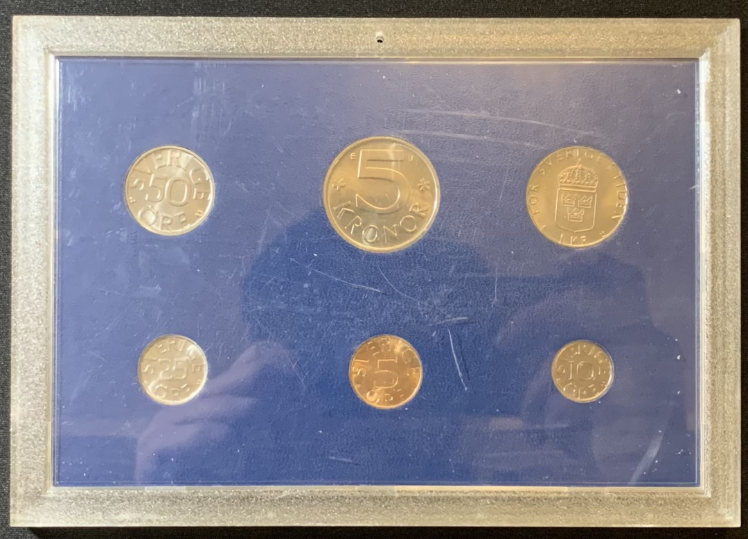 紫瑗钱币—微拍第125期  瑞典 1978年 流通硬币 5欧尔—5克朗 6枚套 原盒
