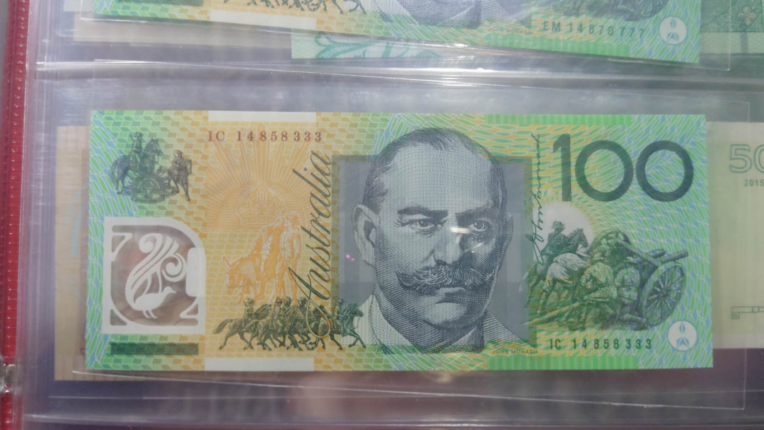 【囧羊收藏】精选微拍第10期~2021年首场世界钱币精选荟萃 2014年澳大利亚100元塑料钞 豹子号333 全新绝品