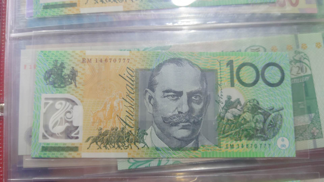 【囧羊收藏】精选微拍第10期~2021年首场世界钱币精选荟萃 2014年澳大利亚100元塑料钞 豹子号777 全新绝品