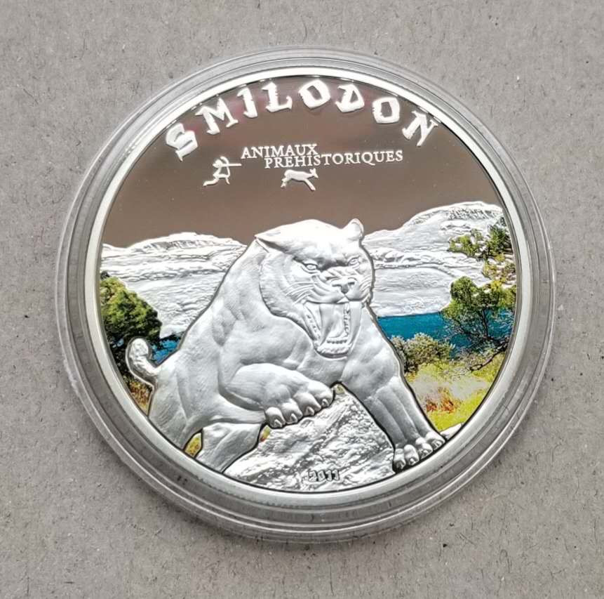 【币观天下】第134场拍卖【元旦场】 科特迪瓦2011年剑齿虎彩色银币