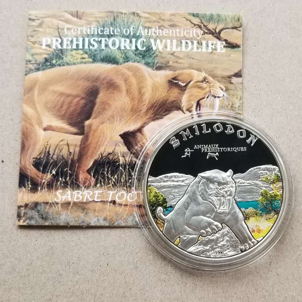 【币观天下】第134场拍卖【元旦场】 科特迪瓦2011年剑齿虎彩色银币