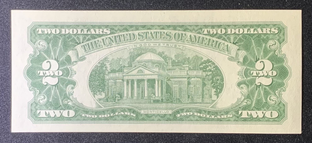 紫瑗钱币—微拍第126期—纸币场 美国 1963年 2美元 红印 UNC