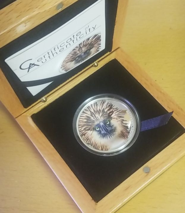 【币观天下】第134场拍卖【元旦场】 库克库克2019年壮丽生命菲律宾鹰高浮雕曲面彩色银币