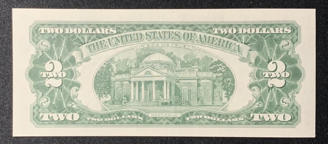 紫瑗钱币—微拍第126期—纸币场 美国 1963年 2美元 红印 UNC