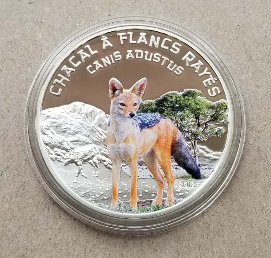 【币观天下】第134场拍卖【元旦场】 尼日尔2012年郊狼彩色银币 面值1000法郎