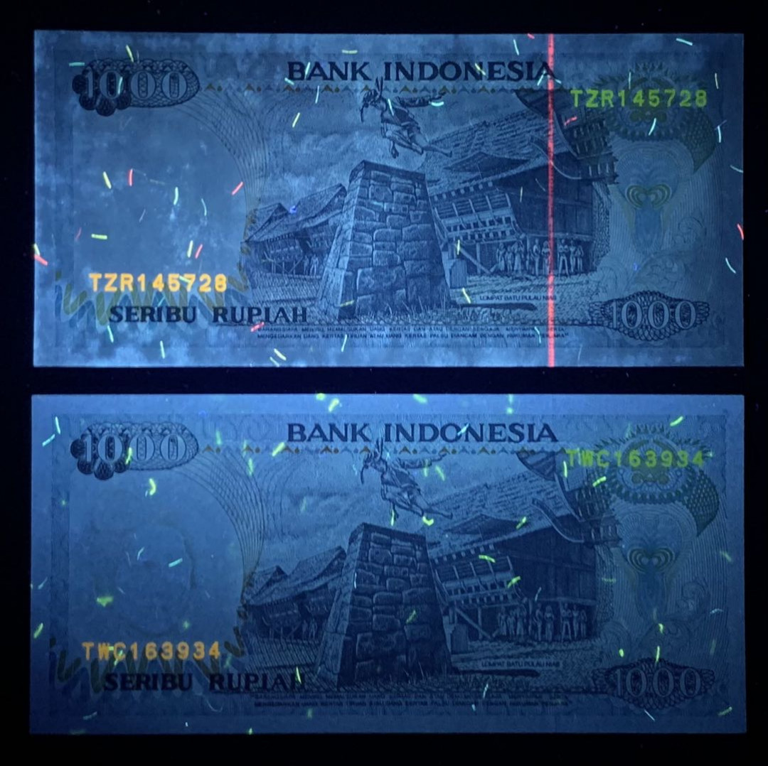 紫瑗钱币—微拍第131期—纸币场 印度尼西亚 1992年  多巴湖 1000卢比 2枚一组 UNC P-129