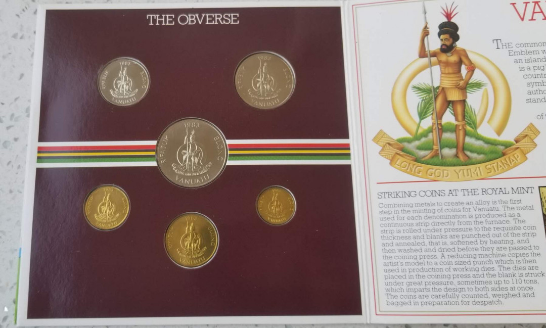 【币观天下】第134场拍卖【元旦场】 瓦努阿图1983年造币厂mint set套币 全套6枚