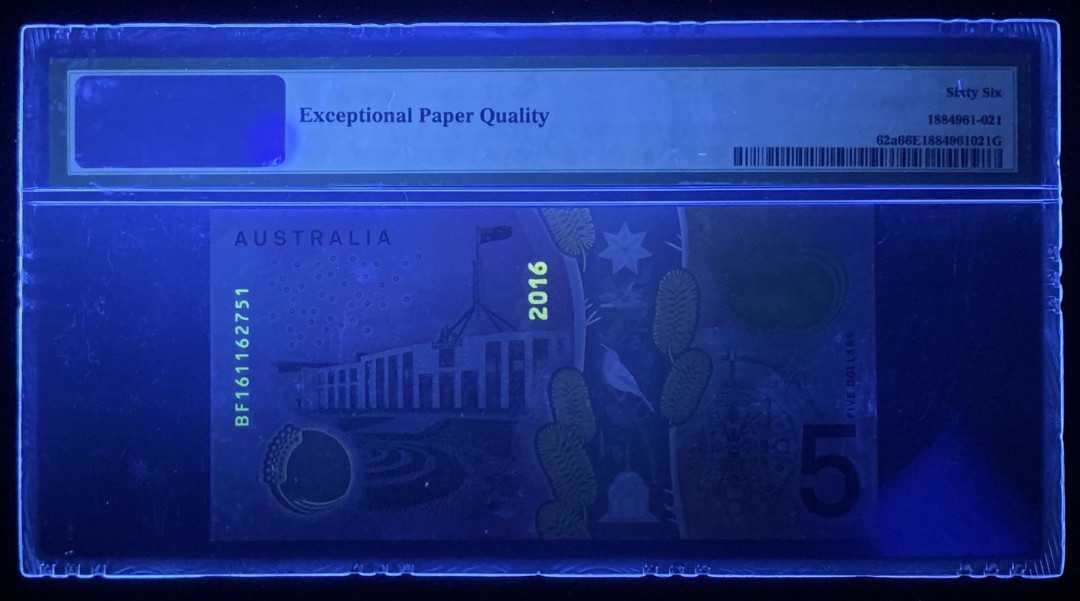 紫瑗钱币—微拍第131期—纸币场 澳大利亚 2016年 5澳元 PMG 66 EPQ （P-62a）