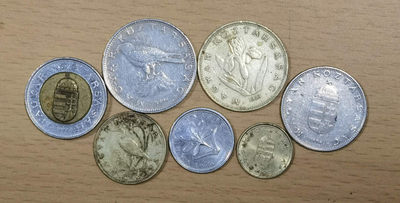北京马甸外币专卖微拍第三十七期，流通币，非贵金属纪念币专场，陆续上新，欢迎关注 - 匈牙利流通币7枚/套，品相如图