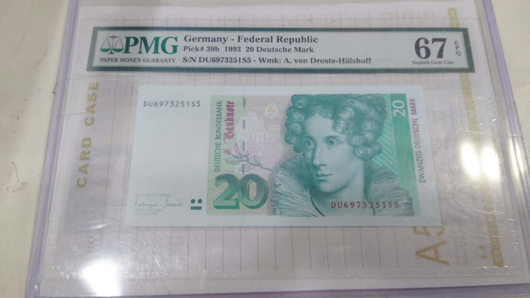 【囧羊收藏】精选微拍第11期~2021年第二期世界钱币精选 1993年德国20马克 PMG67E高分 全新绝品