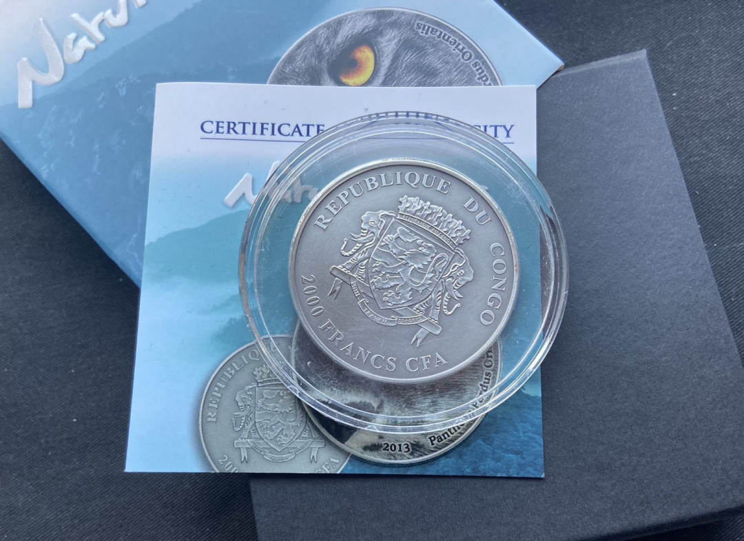 【币观天下】第135场钱币拍卖 刚果2013自然之眼(1)阿穆尔豹