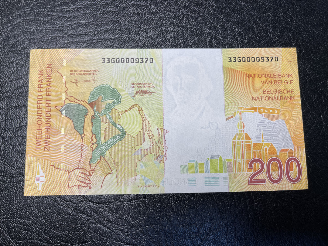 《外钞收藏家》2021年第一拍（96期） 比利时末版200法郎 全新unc