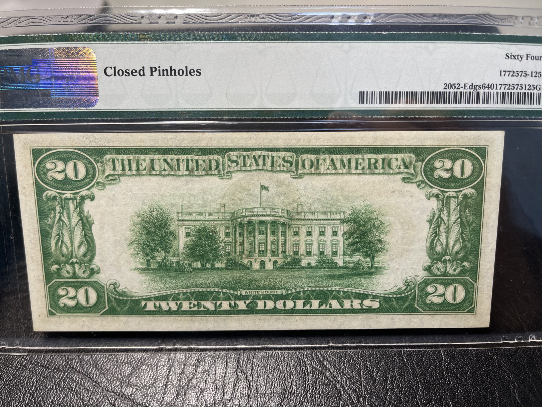 《外钞收藏家》2021年第一拍（96期） 1928年小头版20美元  pmg64