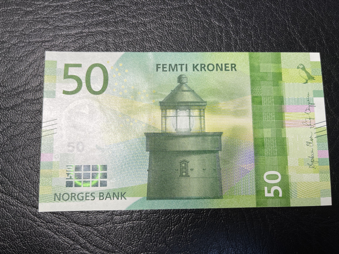 《外钞收藏家》2021年第一拍（96期） 挪威最新版纸币 50克朗 全新unc