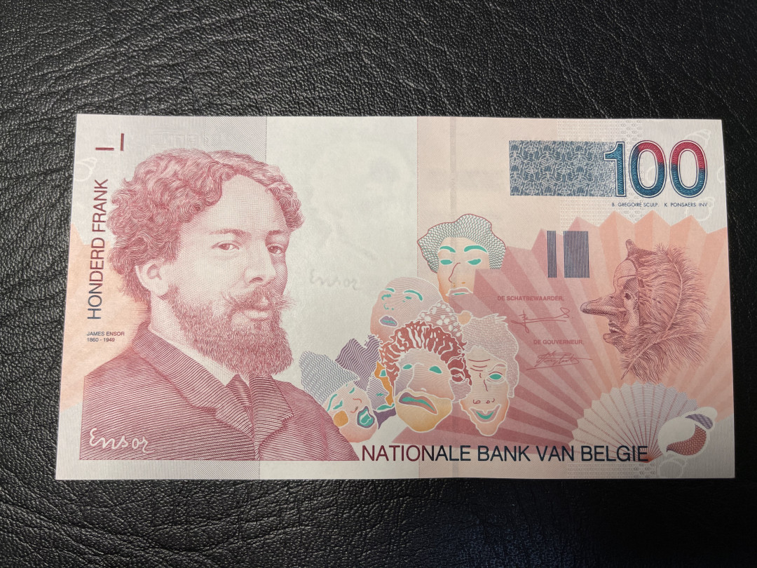 《外钞收藏家》2021年第一拍（96期） 比利时末版100法郎 全新unc