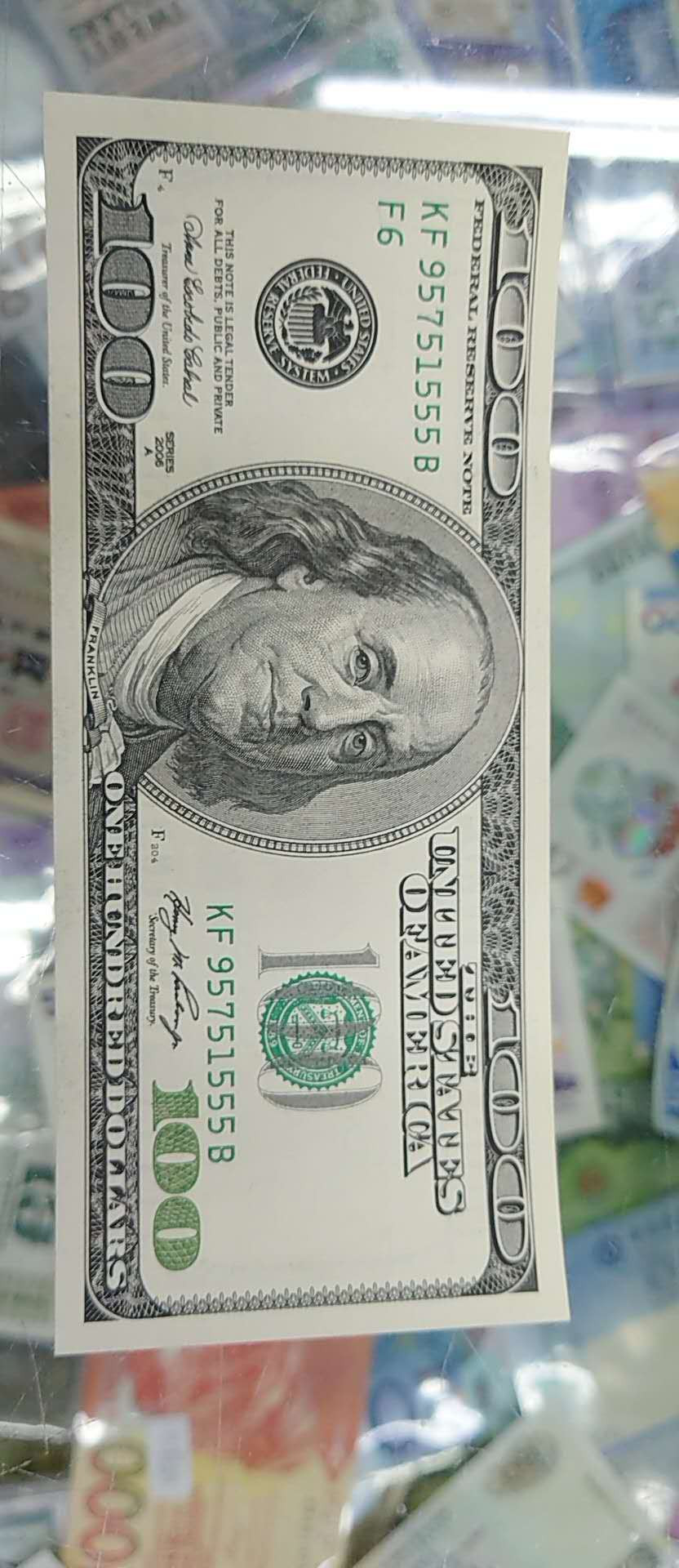 【囧羊收藏】精选微拍第11期~2021年第二期世界钱币精选 2006A美国100元大头 全程无4豹子号555 全新UNC绝品