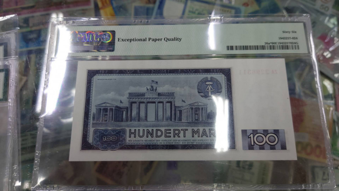 【囧羊收藏】精选微拍第11期~2021年第二期世界钱币精选 1964年民主德国100马克 马克思 补号ZA冠 PMG66E 全程无47